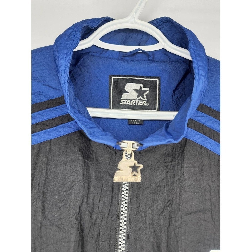 Vintage Starter Nylon Windbreaker Blue Long Sleeve Jacket Men's Size Large - Picture 3 of 11